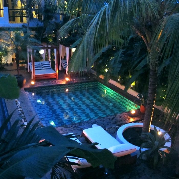 pool area at night